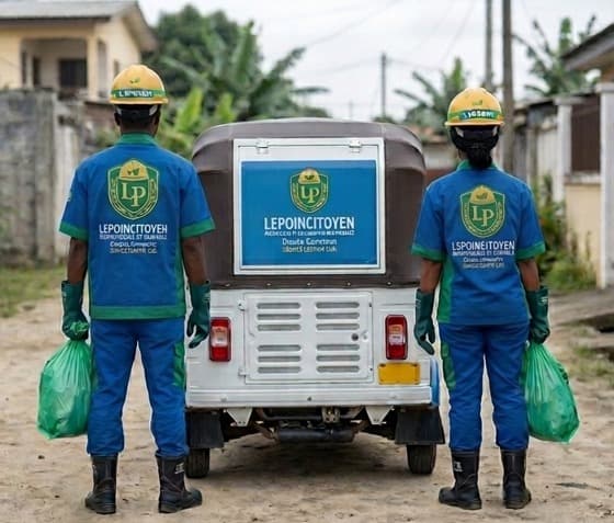 Agents LEPOINCITOYEN avec leur véhicule de collecte